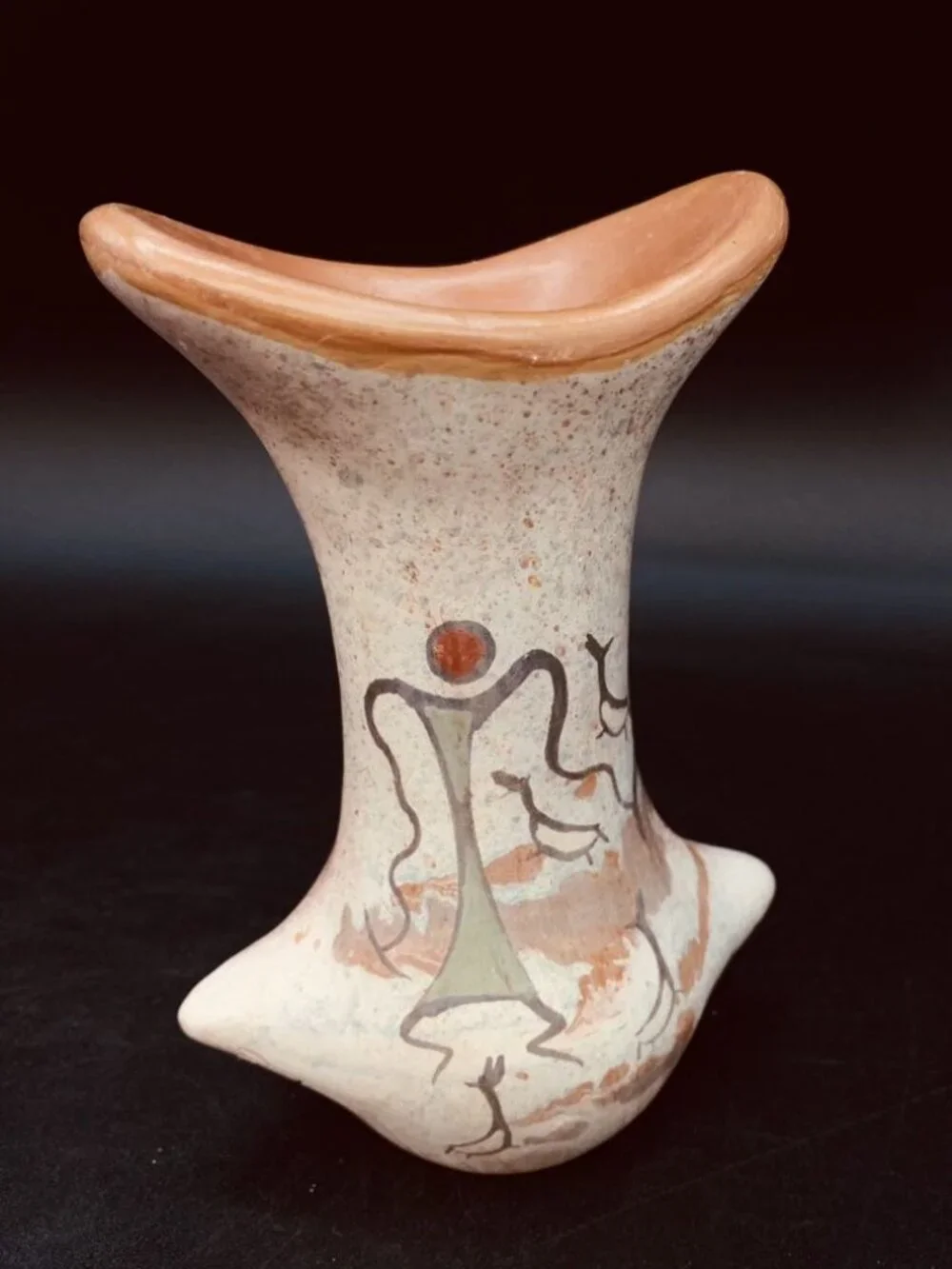 Farota Solomon Pottery With Cave Drawing Hands Native Style Vase 5”